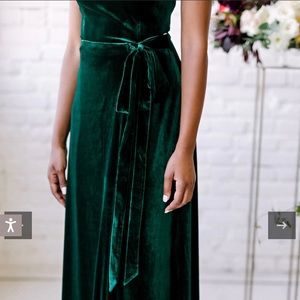 Revelry Hudson Velvet Burgundy Bridesmaid Wrap Skirt